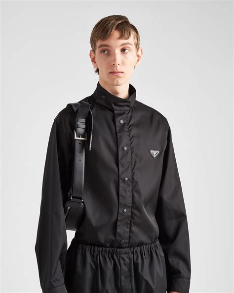 prada zip shirt|prada nylon high neck top.